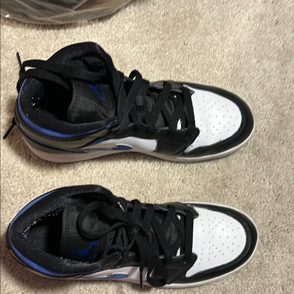 Black and Blue air jordan 1s Mid
